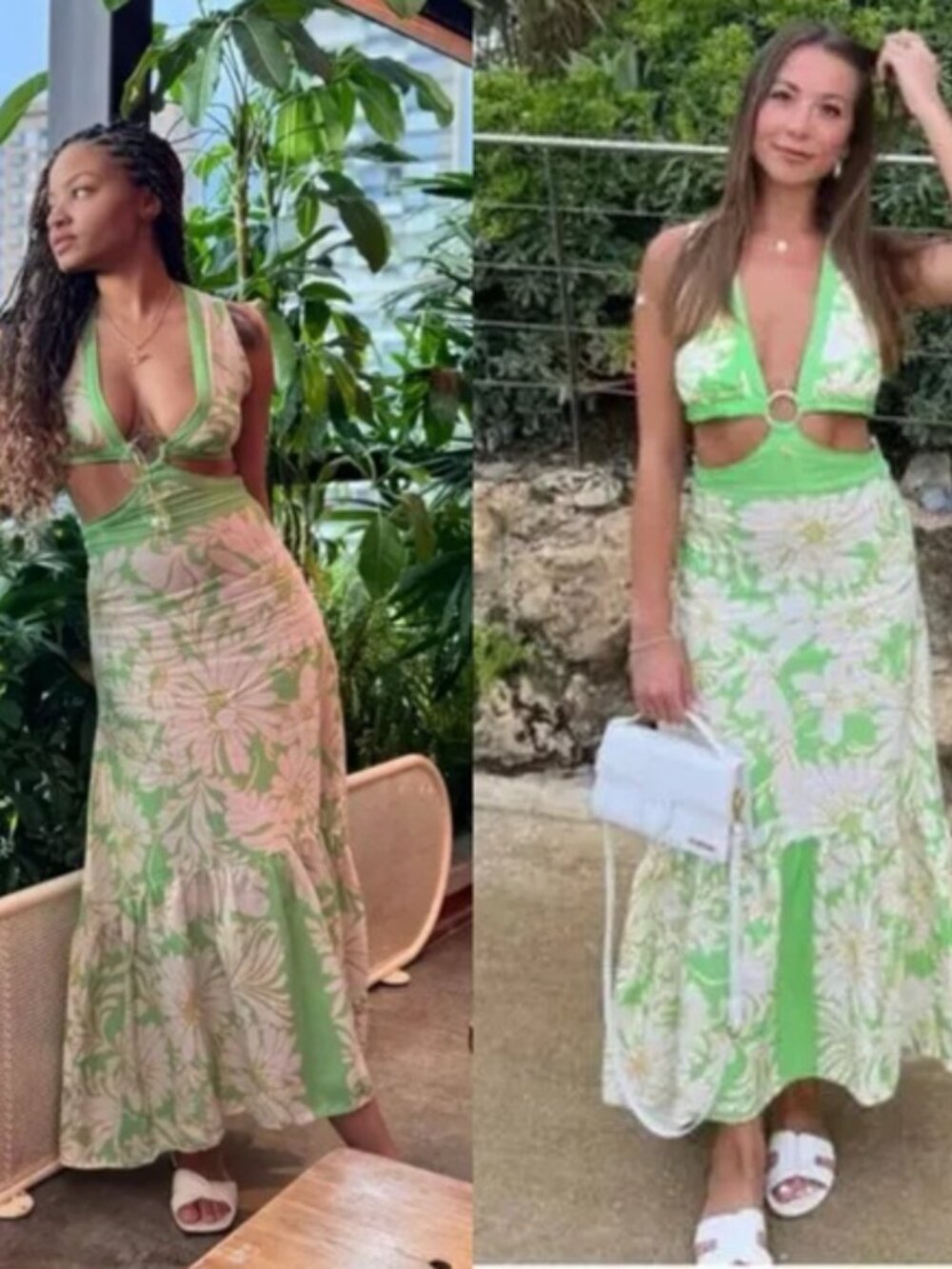 SANDRO Ludmila Cutout Floral Linen Satin-twill Maxi Dress $490 Summer Party 10 L - Picture 14 of 16